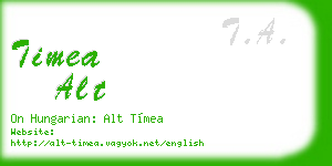 timea alt business card